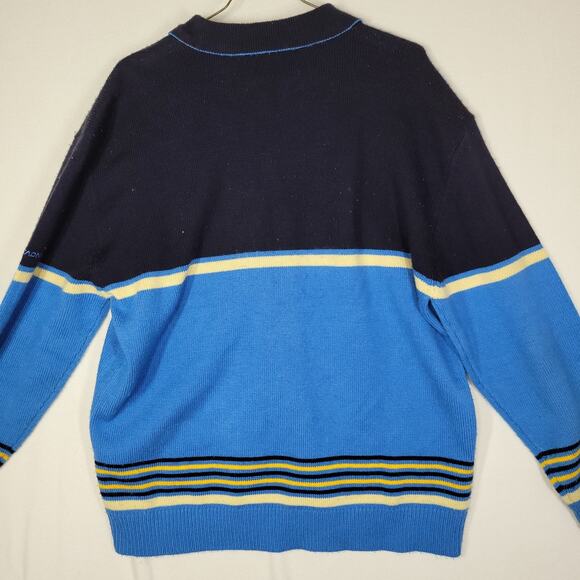 Vtg MeccaDNM Mens Sweater Shirt Sz XXL Blue Y2k Hip Hop Rap Fall Winter Cold - Picture 9 of 11